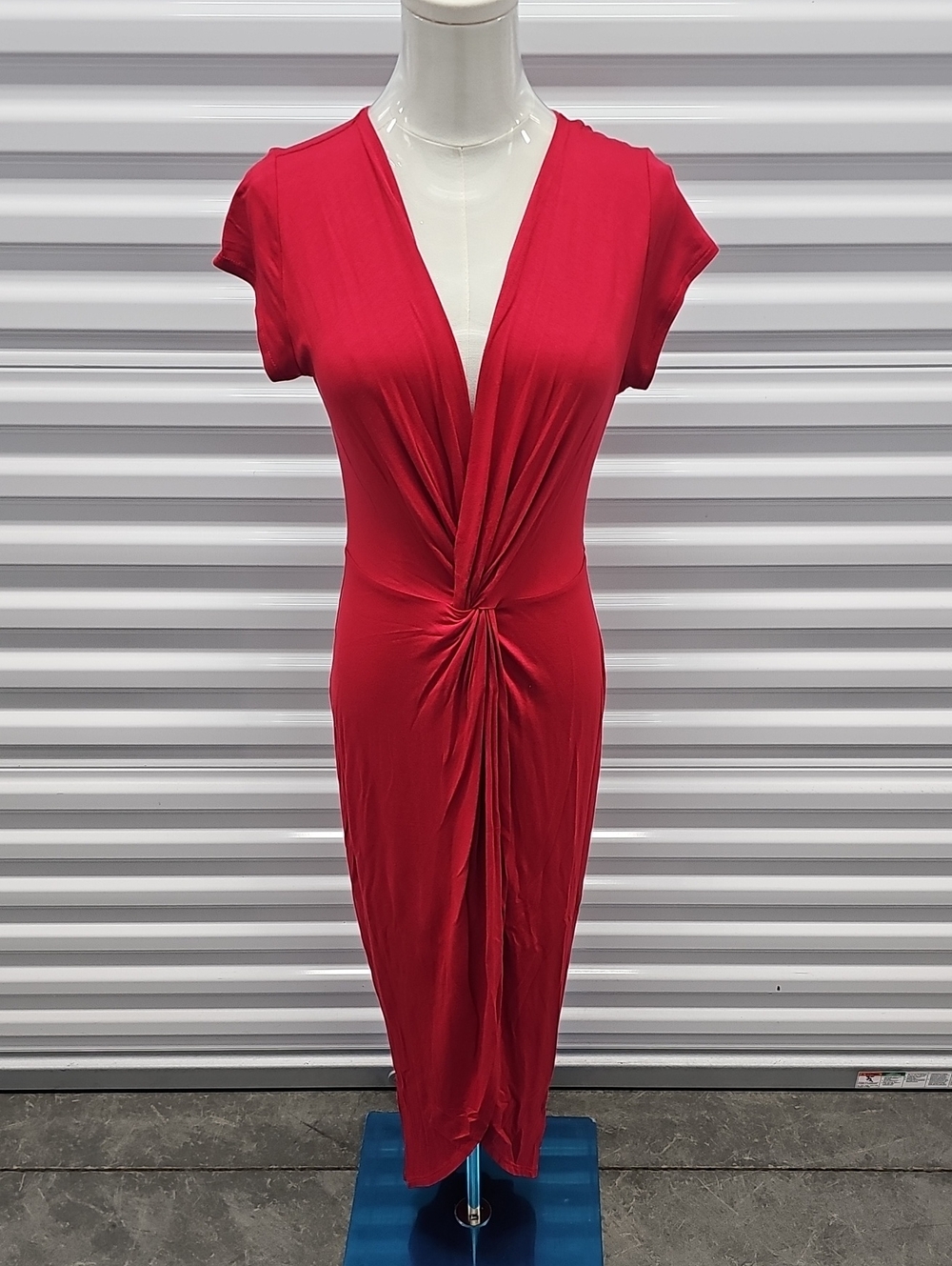 Rolla Coster Red Twist-Knot Midi Dress